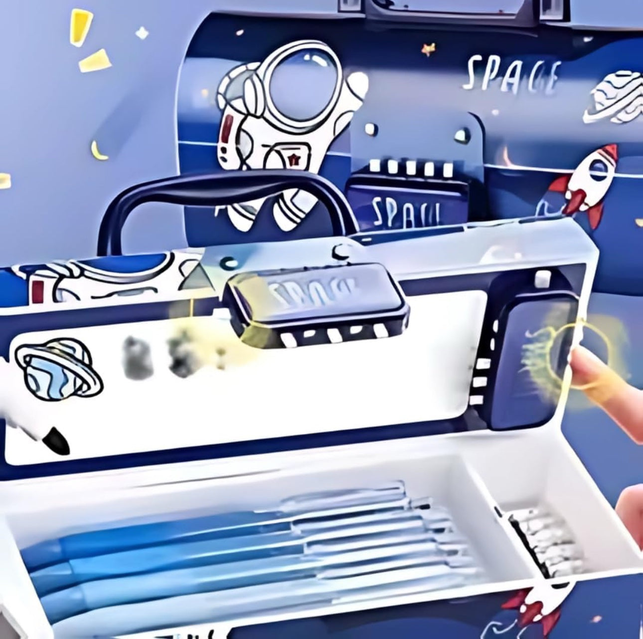 Pen & Pencil Box-Suitcase Style Password Lock