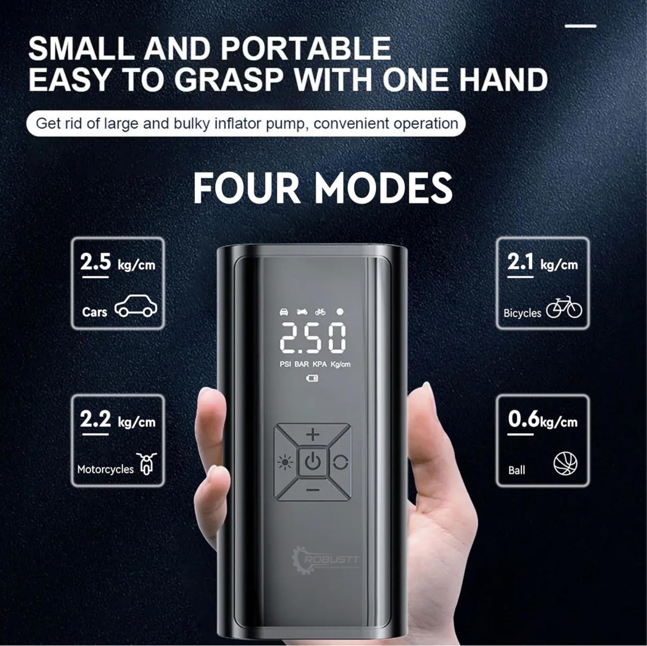 Portable Tyre Inflator for Cars & Bikes