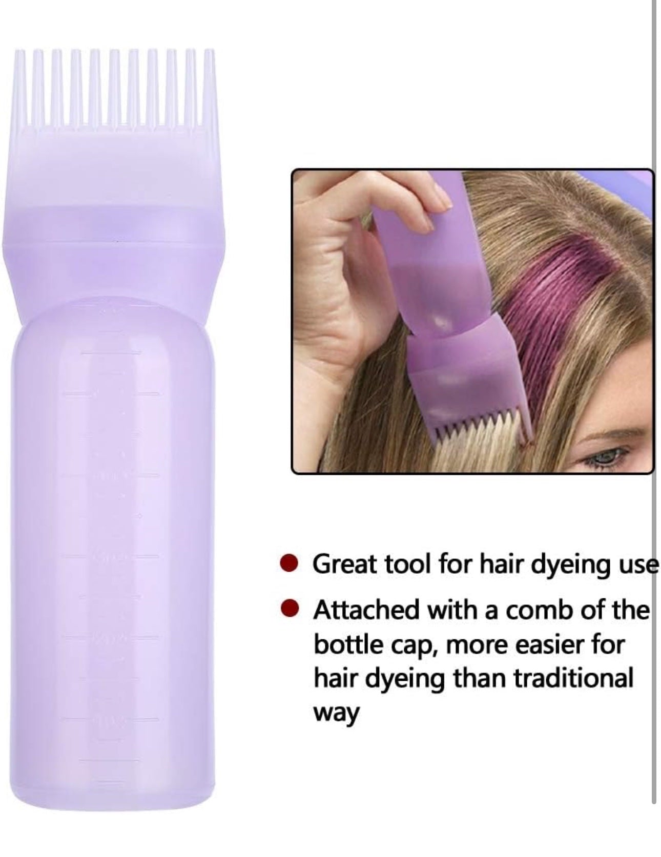 Hair Dye Bottle With Comb