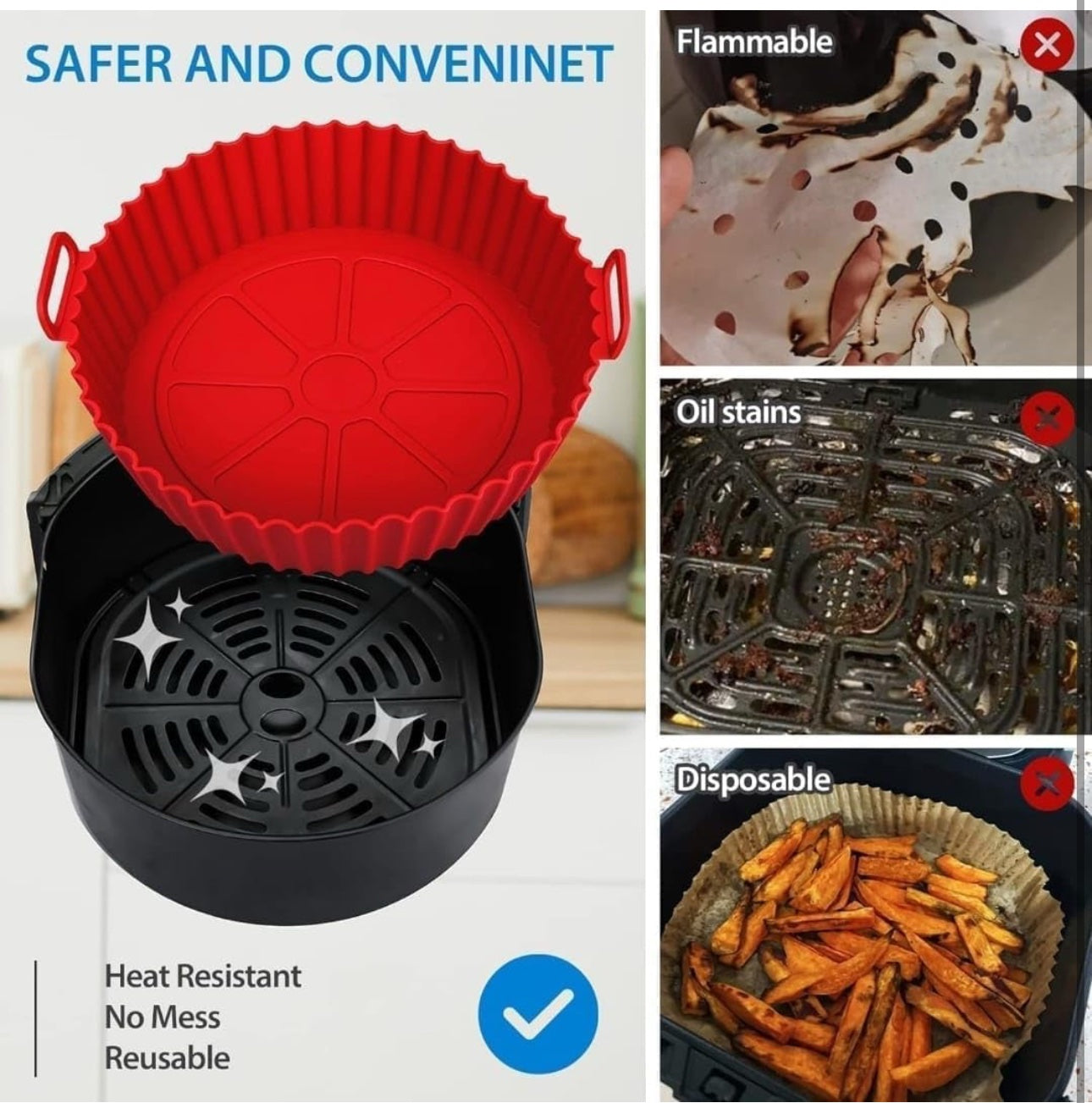 Silicone Round Shape Baking  Basket