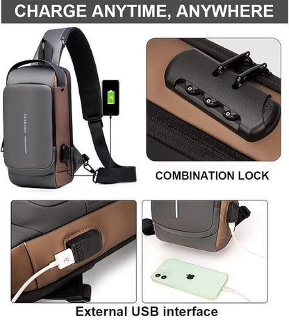 Chest Bag Sling Bag With USB Charging Port