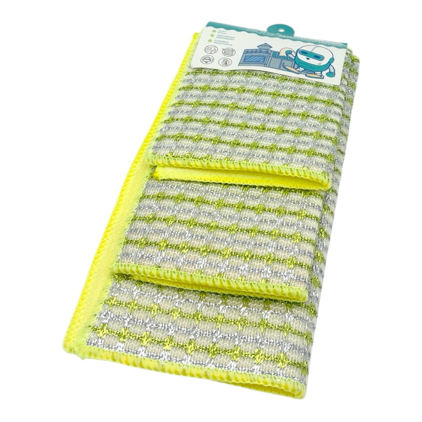 Scrubber With Microfiber Cloth High Quality 3Pc