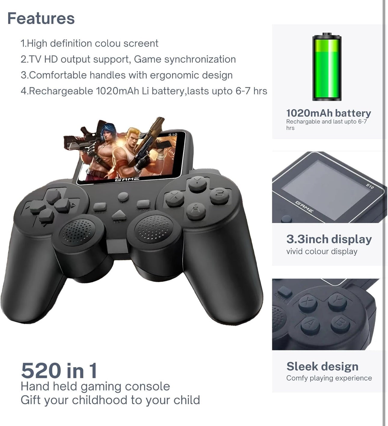 Video Game Rechargeable With Joystick