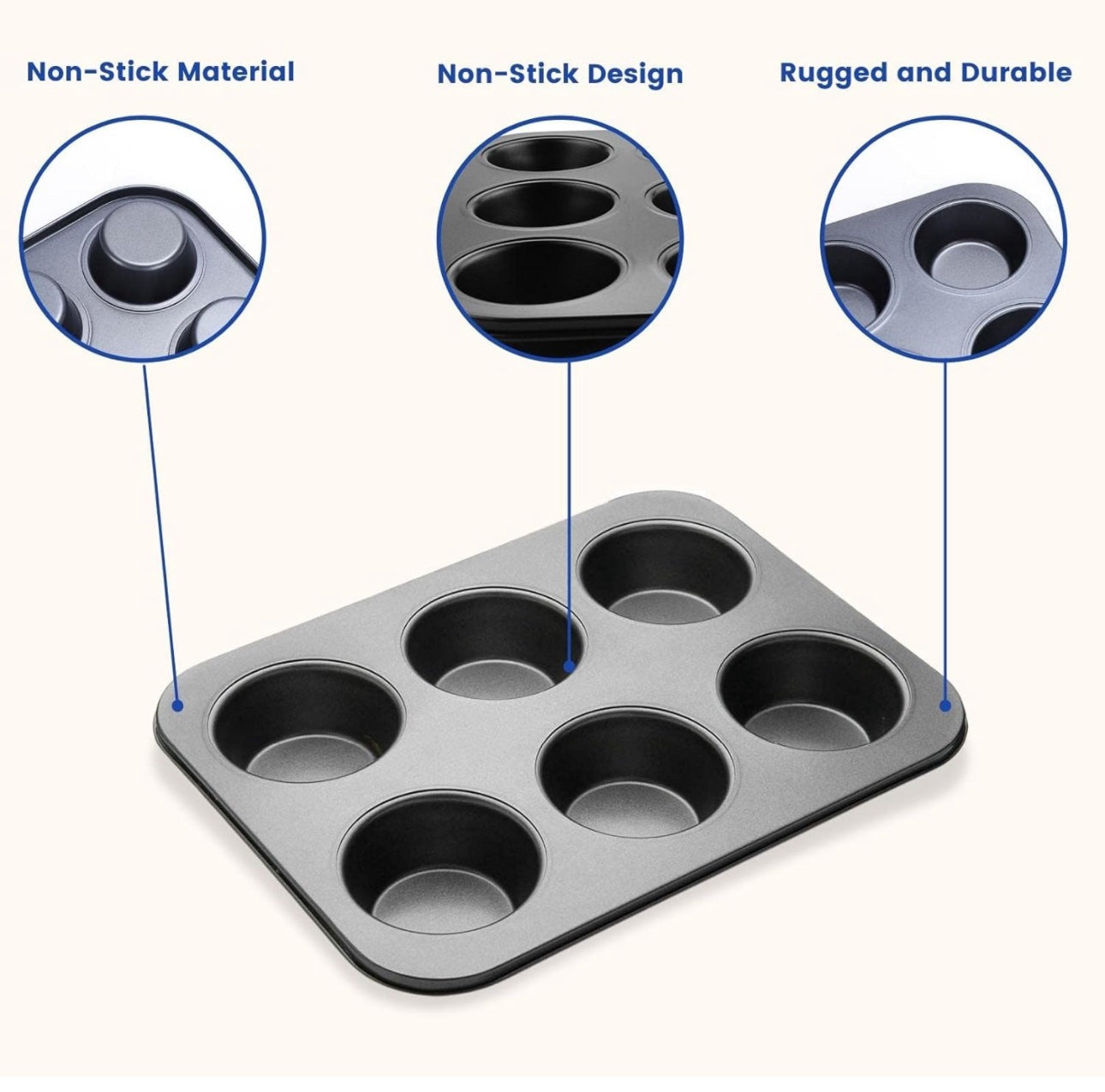 Cup Cake Mould 6 Grid