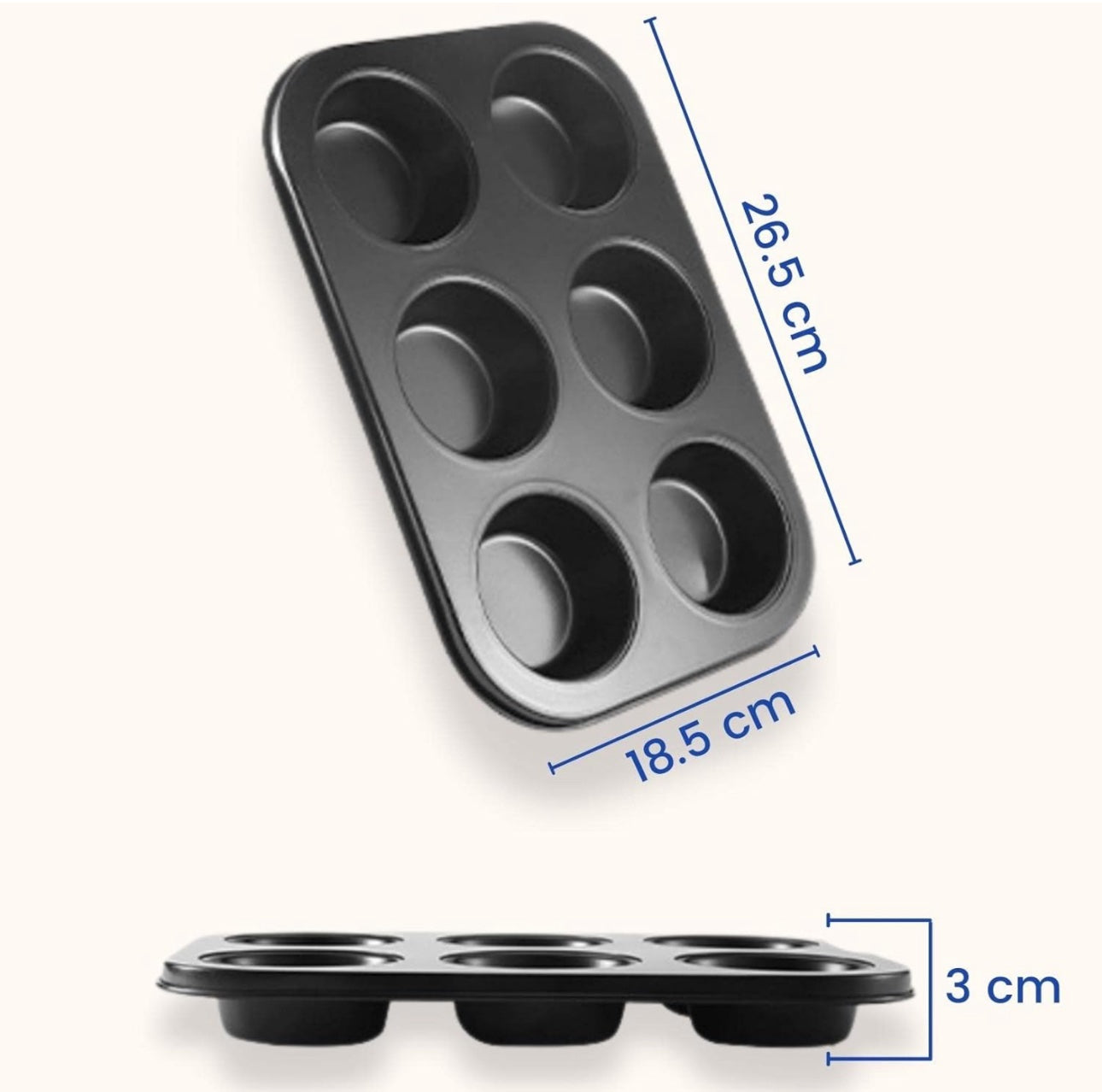 Cup Cake Mould 6 Grid