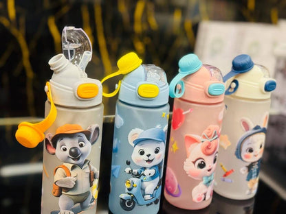 Plastic 2 in 1 Sipper & Non-Sipper Water Bottle 600ml