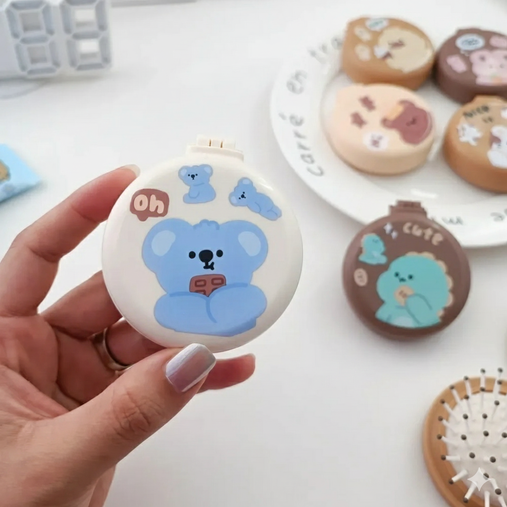 Mirror With Hair Brush