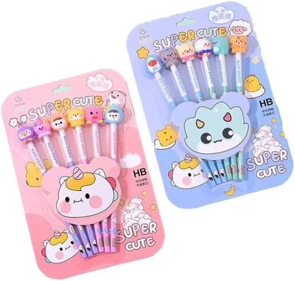 6 Piece Unicorn Pencil Eraser Set