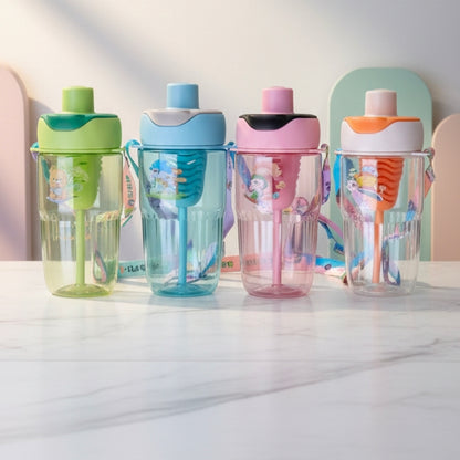 Plastic 2 in 1 Sipper Non-Sipper Water Bottle with Filter 650ml