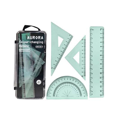 Colour Changing Protractor And Ruler Sets 4 In 1