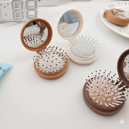 Mirror With Hair Brush