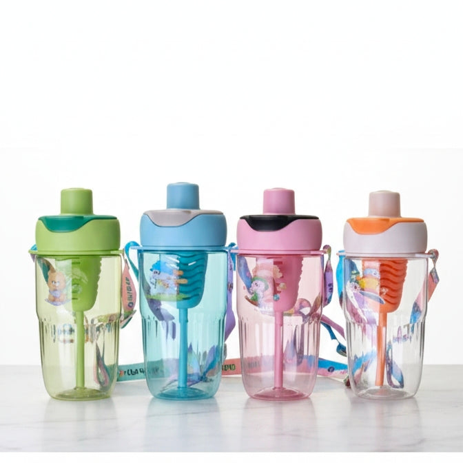 Plastic 2 in 1 Sipper Non-Sipper Water Bottle with Filter 650ml