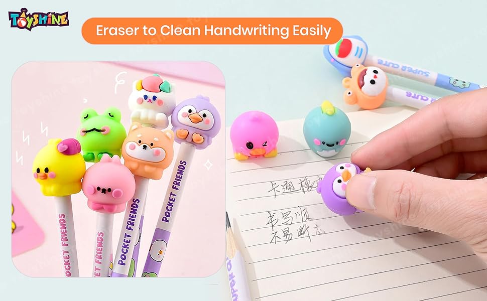 6 Piece Unicorn Pencil Eraser Set