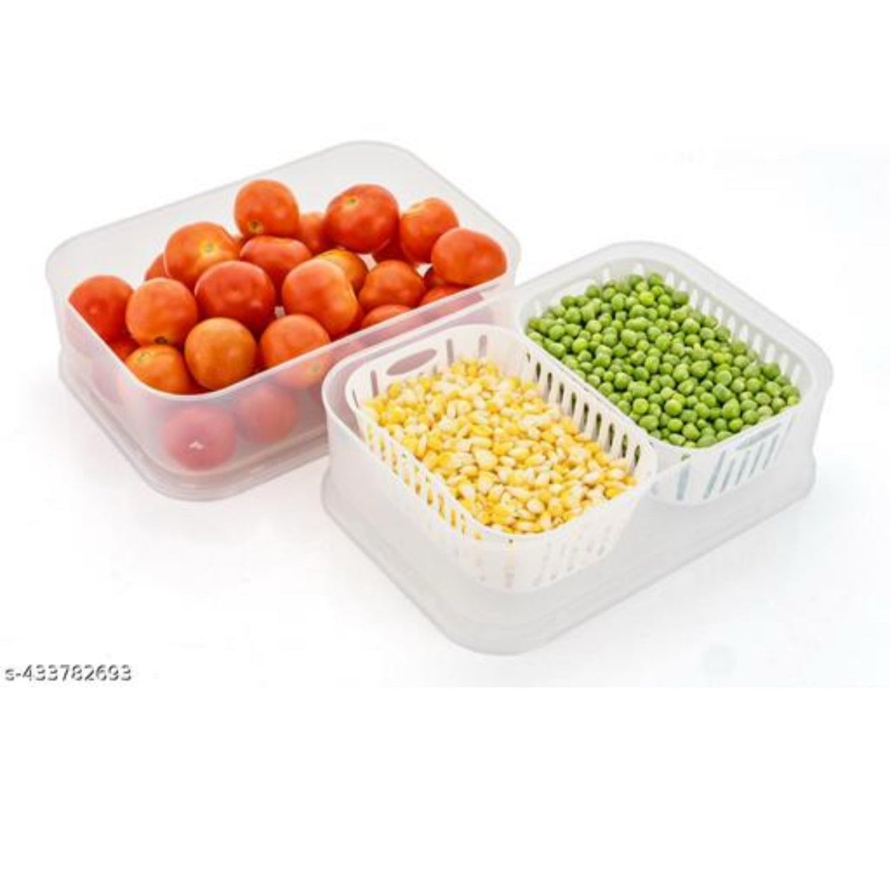 Fridge Box With Drainer (2 Partiton)