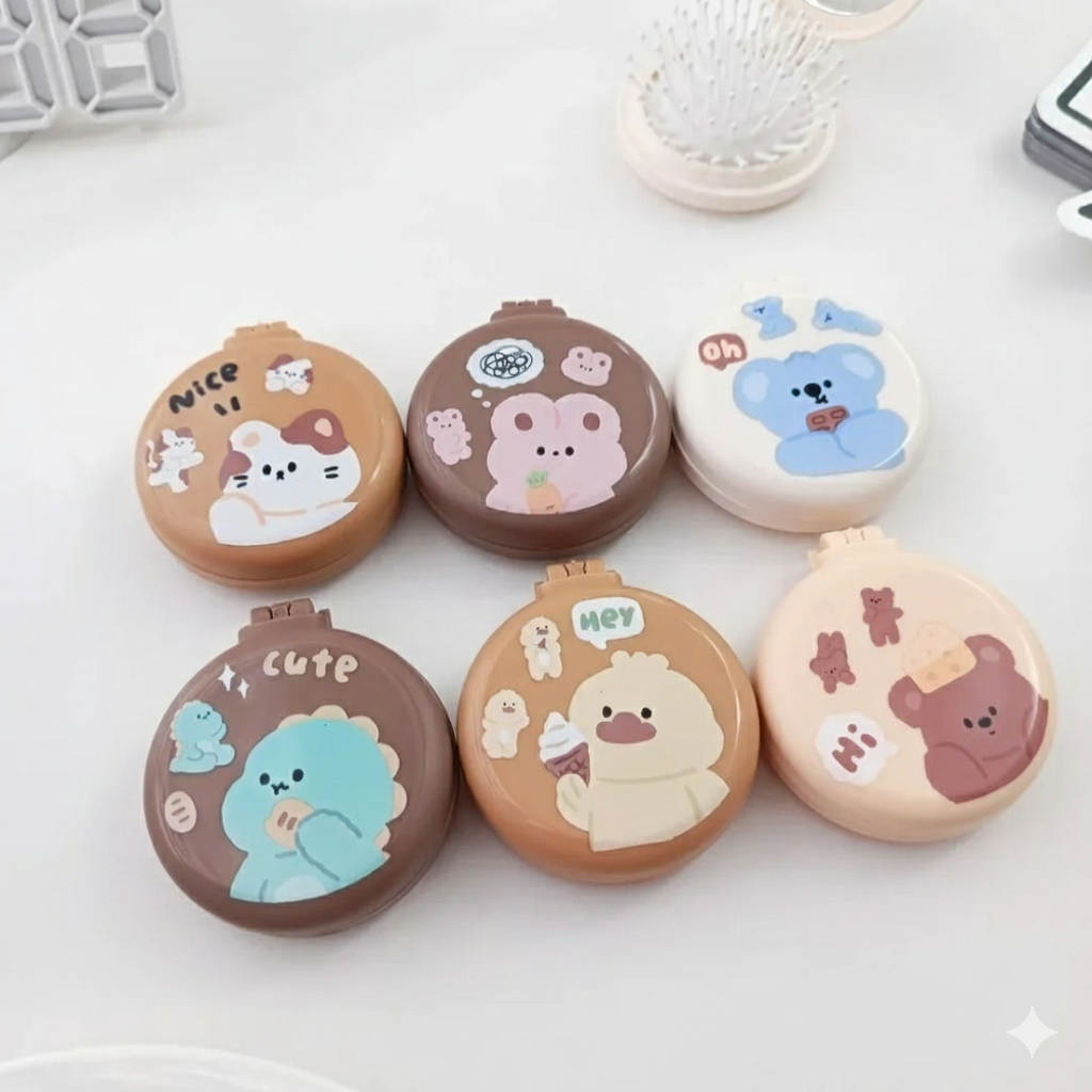 Mirror With Hair Brush