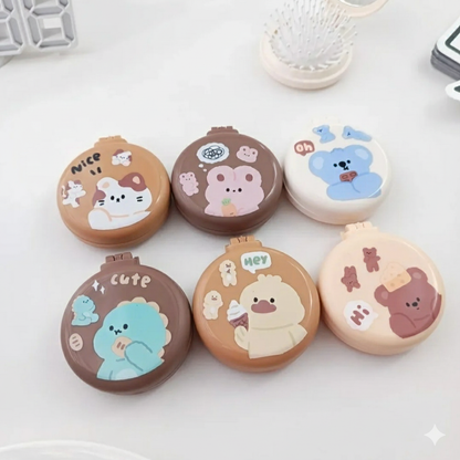 Mirror With Hair Brush