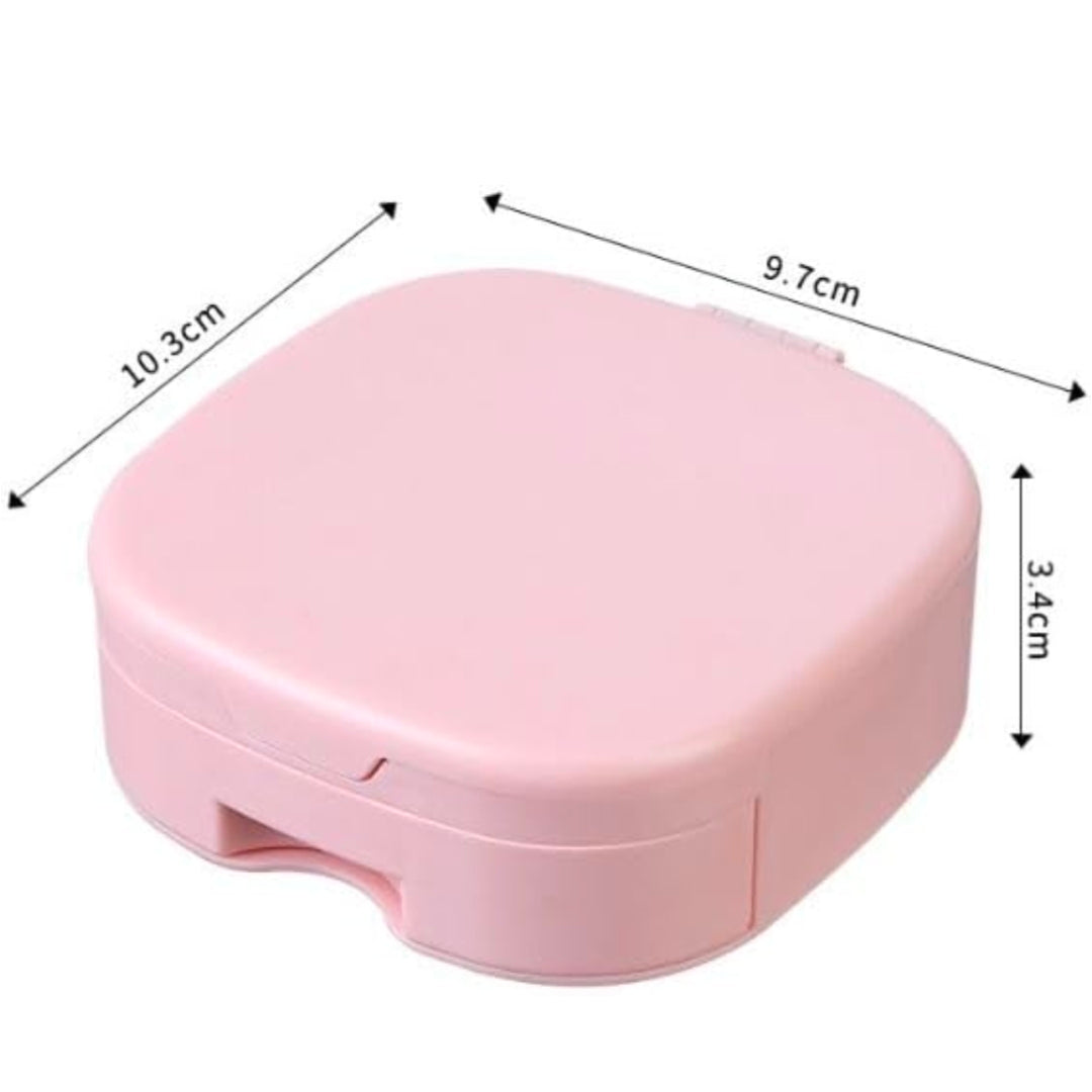 Portable Makeup Storage Box with Mirror & Comb