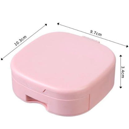 Portable Makeup Storage Box with Mirror & Comb