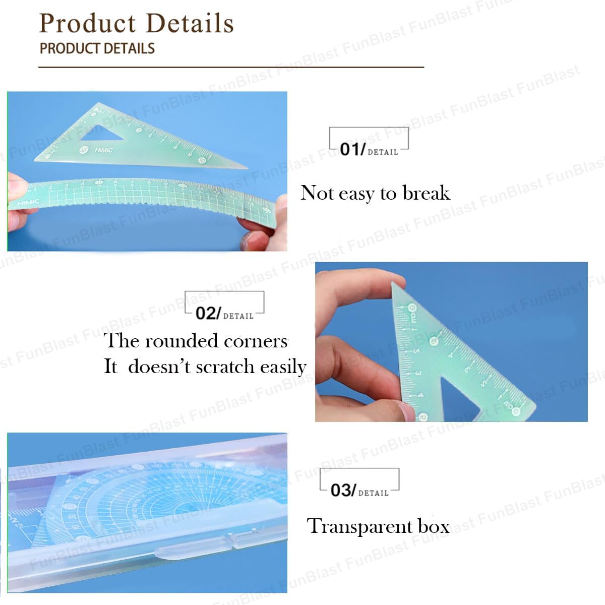 4 in 1 Protractor and Ruler Set - 4 Pack Set