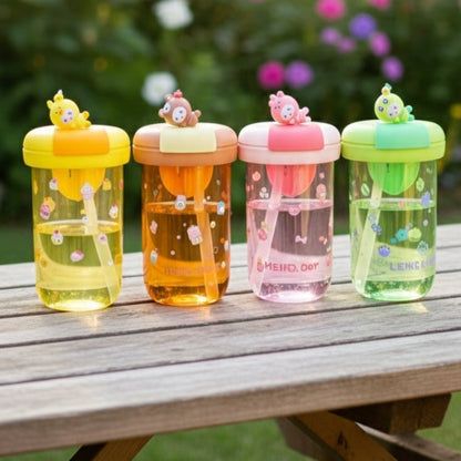 Plastic Water Bottle with Straw 450ml