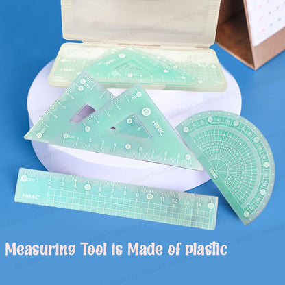 4 in 1 Protractor and Ruler Set - 4 Pack Set