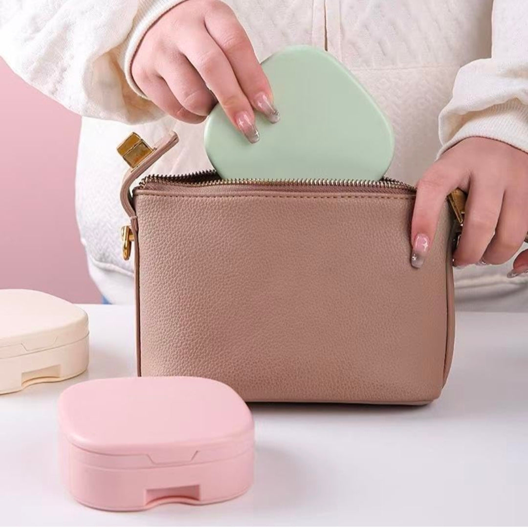 Portable Makeup Storage Box with Mirror & Comb